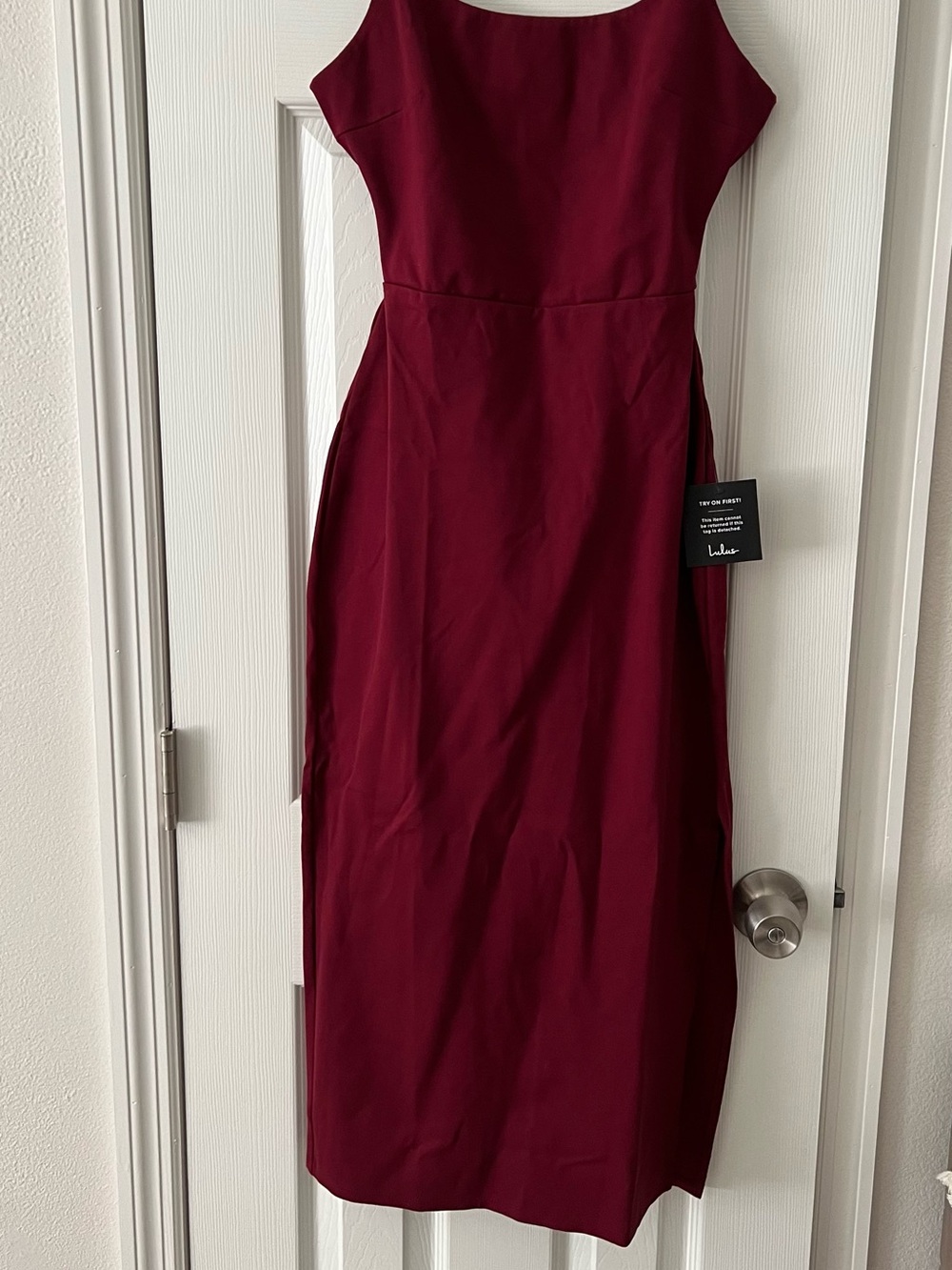 Lulu's Burgundy Sleeveless Midi Dress